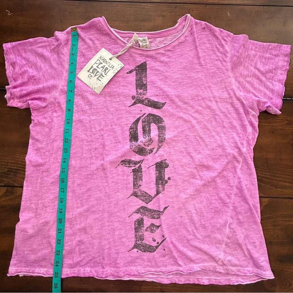 Magnolia Pearl Abbey Love Tee #1460 Love Supply Co Pink NWT - Picture 9 of 9